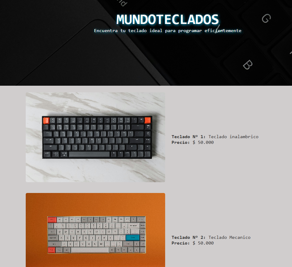 Imagen del proyecto LandingPage - Teclados